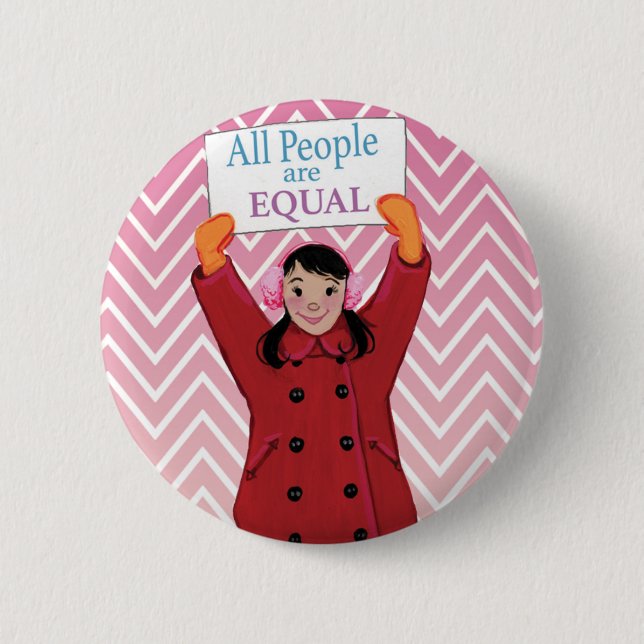 ALL people are Equal 6 Cm Round Badge (Front)