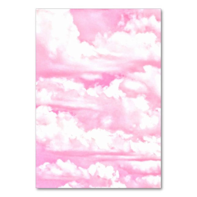 All Pink Festive Cloudy Decor Table Number (Front)