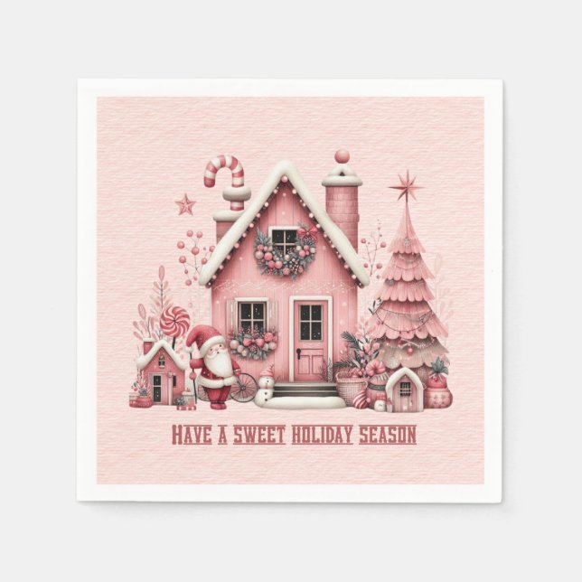 All Pink Have A Sweet Holiday Season House Napkin (Front)