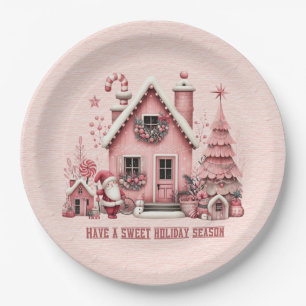 All Pink Have A Sweet Holiday Season House Paper Plate