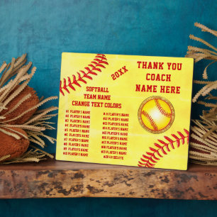 All Players Names Custom, Softball Coach Plaques