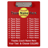 All Player's Names Softball Coach Gift Ideas