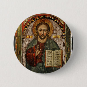 All Powerful Christ - Chrystus Pantokrator 6 Cm Round Badge