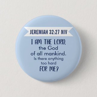 All Powerful God Bible Verse Pastel Blue Faith 6 Cm Round Badge