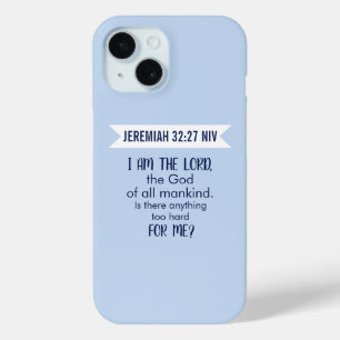 All Powerful God Bible Verse Pastel Blue Faith iPhone 15 Case