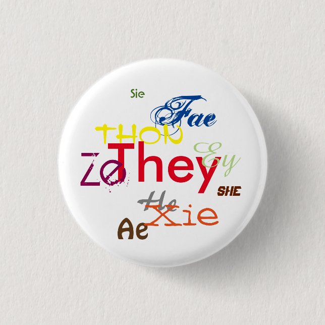 All Pronouns All Over 3 Cm Round Badge (Front)