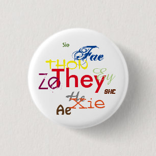 All Pronouns All Over 3 Cm Round Badge