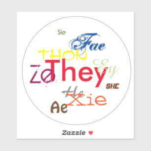 All Pronouns All Over Sticker