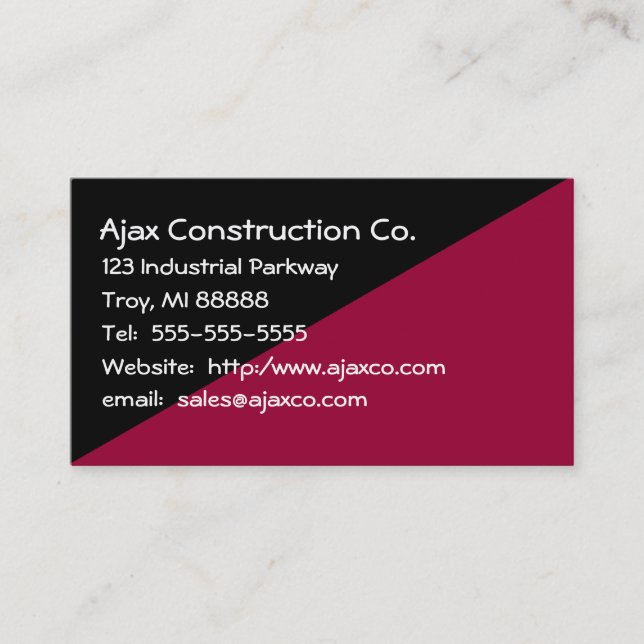 All Purpose 2-Tone Black and Brown Business Card (Front)