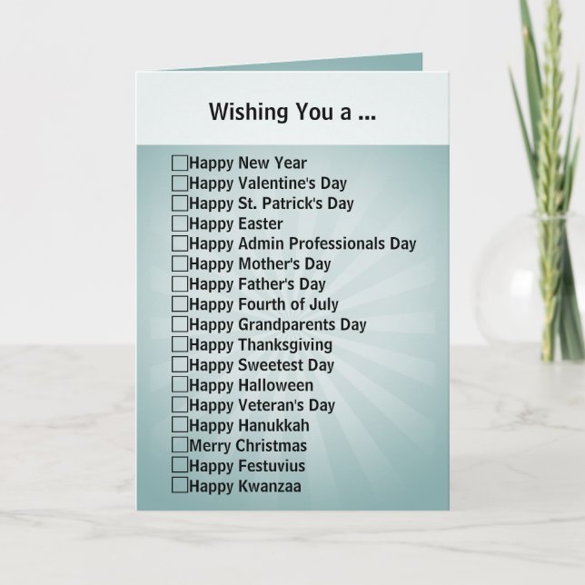 All-Purpose Checkbox Greeting Card (Front)