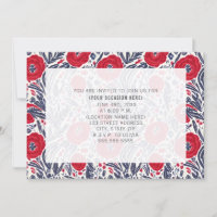 All Purpose Generic Red White Blue Floral Party