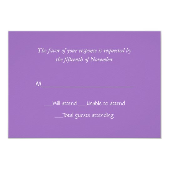 All Purpose Mauve Response Card