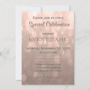 All Purpose   Peach Bokeh Invitation