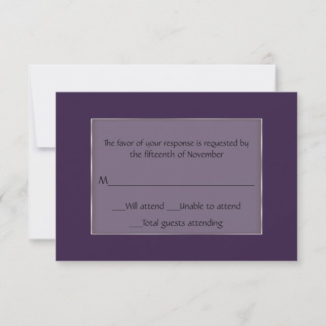 All Purpose Purple and Silver Response Card (Front)