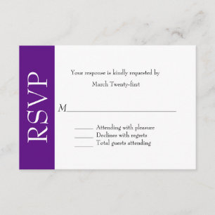 All Purpose Purple & White RSVP Card