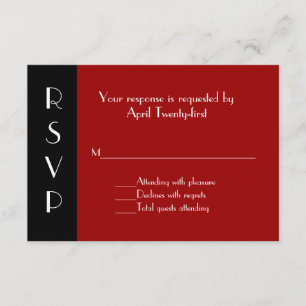 All Purpose Red and Black RSVP Response Card
