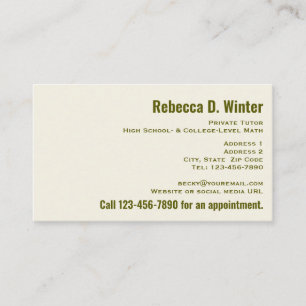 All-Purpose Simple Classic Ivory Professional Business Card