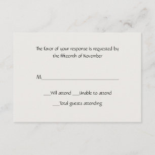 All Purpose Winter White Response Card
