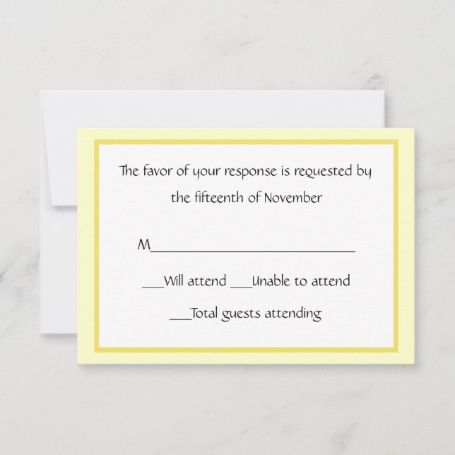All Purpose Yellow and White Response Card (Front)
