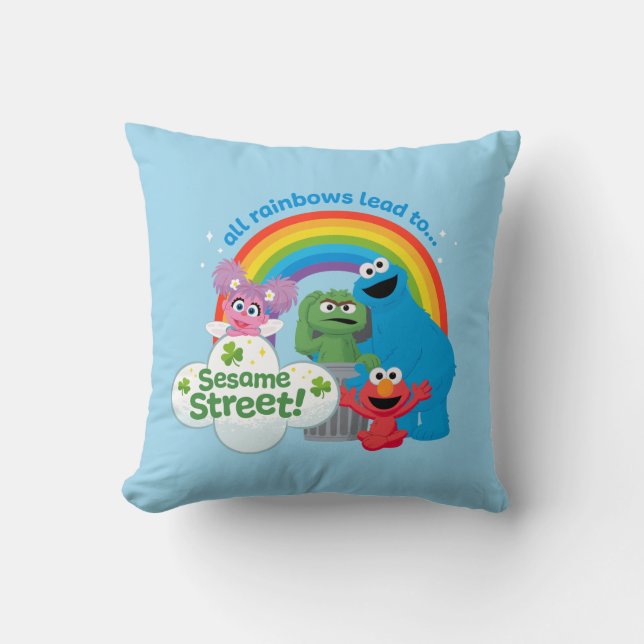 All Rainbows Lead to Sesame Street Cushion (Front)