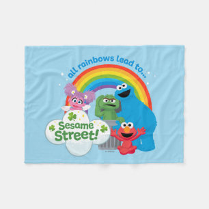 All Rainbows Lead to Sesame Street Fleece Blanket