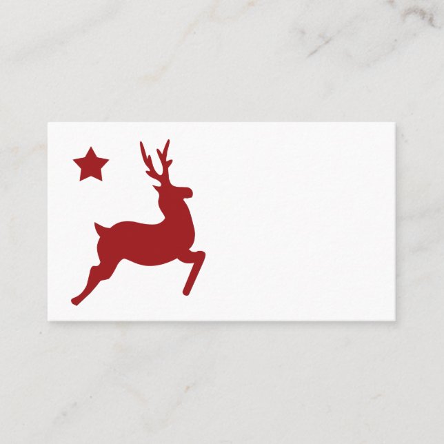 All Red Reindeer Place Card (Front)
