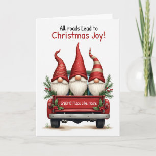 All Roads Lead to Christmas Joy with Three Gnomes Card