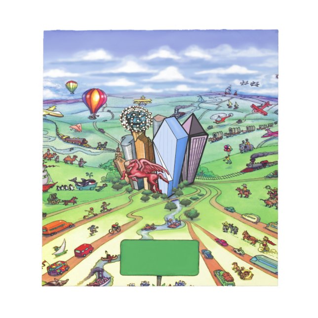 All Roads lead to Dallas Texas Notepad (Front)