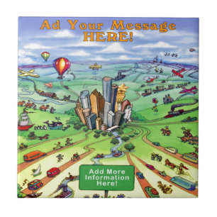 All Roads lead to Houston Texas Ceramic Tile