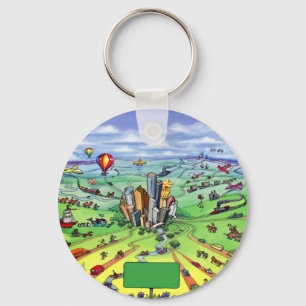 All Roads Lead to Houston Texas Key Ring