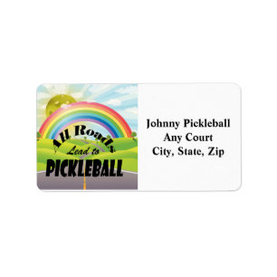 All Roads Lead to Pickleball Personalised Mailing Label