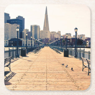 All roads lead to pyramid. square paper coaster
