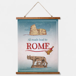 All Roads Lead to Rome Hanging Tapestry