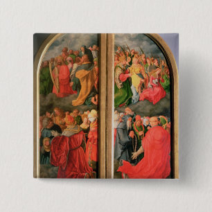 All Saints Day altarpiece 15 Cm Square Badge