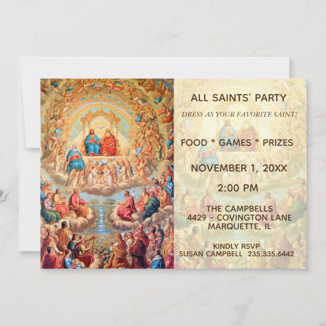 ALL SAINTS DAY FEAST DAY PARTY CELEBRATION INVITATION (Front)