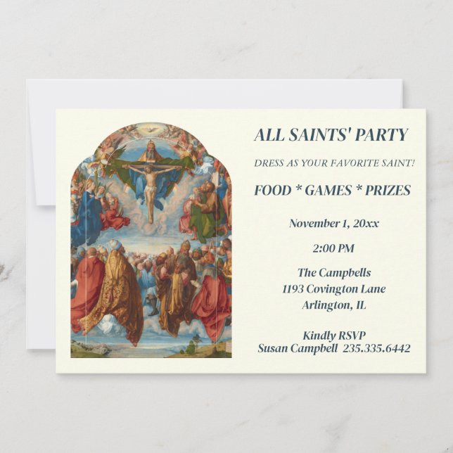 ALL SAINTS DAY FEAST DAY PARTY CELEBRATION INVITATION (Front)