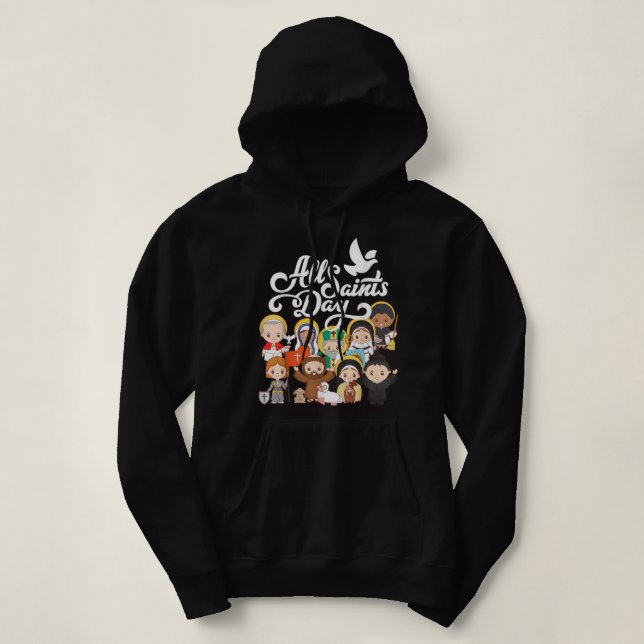All Saints Day Kids Catholic St Francis Therese Jo Hoodie (Design Front)
