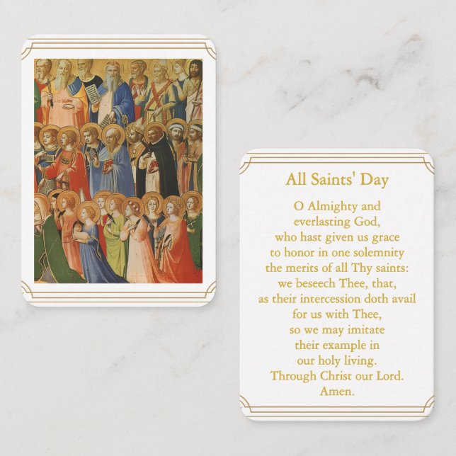 All Saints' Day Traditional Prayer Card (Front/Back)
