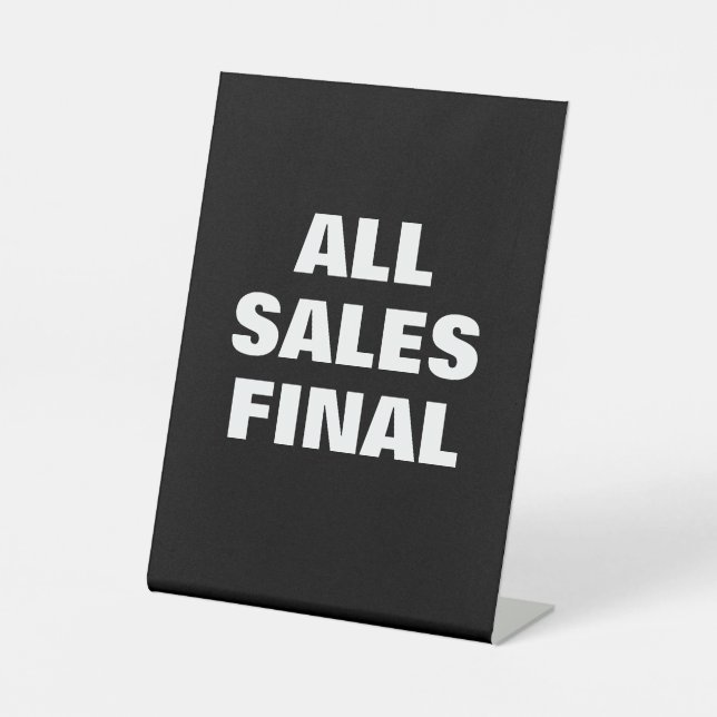 All Sale Final Sign, Retail Store Signage,  Pedestal Sign (Front)