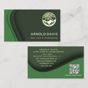 All seasons modern lawn care and landscaping logo business card