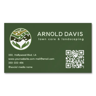 All seasons modern lawn care and landscaping logo 	Magnetic business card