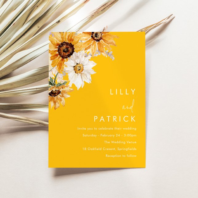 All Seasons Sunshine Sunflowers Wedding Invitation (Creator Uploaded)