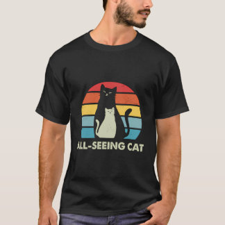 All-Seeing Cat Funny Cat Lover Humour Kitten Cat M T-Shirt