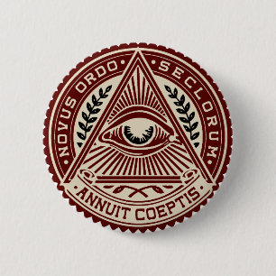 All Seeing Eye 6 Cm Round Badge