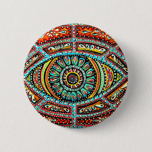 All Seeing Eye 6 Cm Round Badge