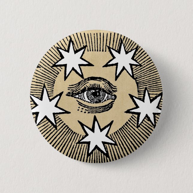 All-Seeing Eye 6 Cm Round Badge (Front)