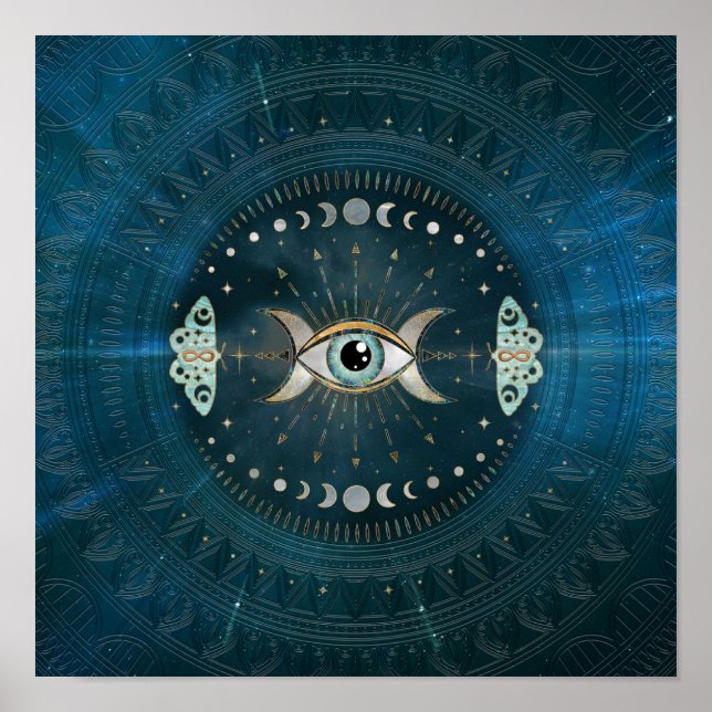 All Seeing Eye and Moons Poster (Front)
