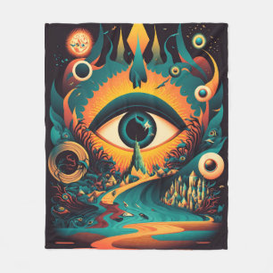 All Seeing Eye Blanket Psychedelic Art