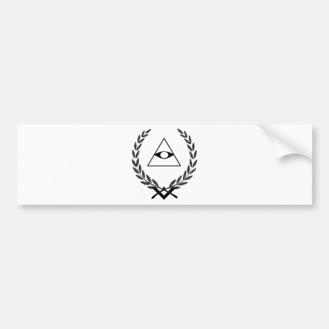 All Seeing Eye crest symbolism F&AM Bumper Sticker (Front)