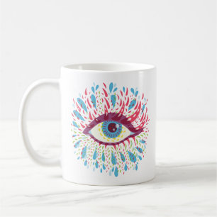 All seeing eye - Evil eye - Trippy Psychedelic Coffee Mug